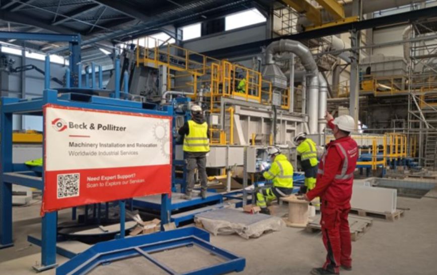 Aluminium slab casting equipment installation in Belgium